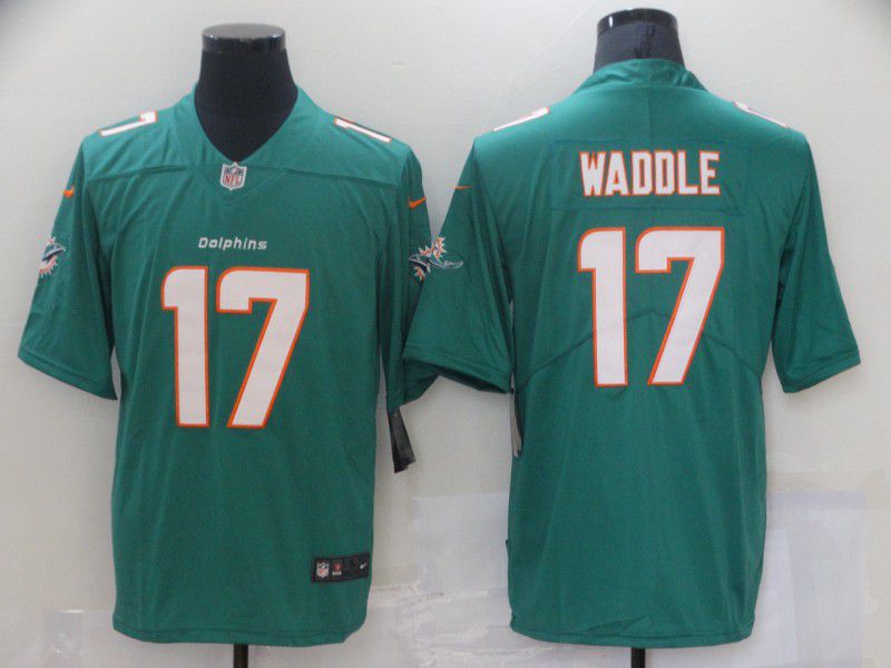 Men Miami Dolphins 17 Waddle Green Nike Vapor Untouchable Limited 2021 NFL Jersey